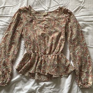 Women’s Roolee Floral Peplum Square Neck Top
